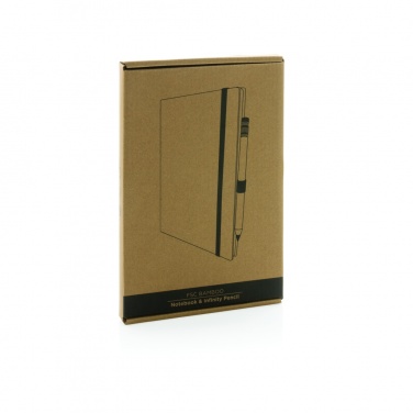 Logotrade corporate gift picture of: Bamboo notebook and infinity pencil set
