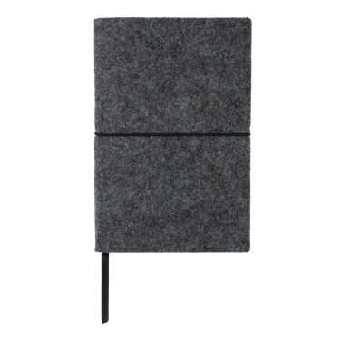 Logotrade business gift image of: GRS certified recycled felt A5 softcover notebook