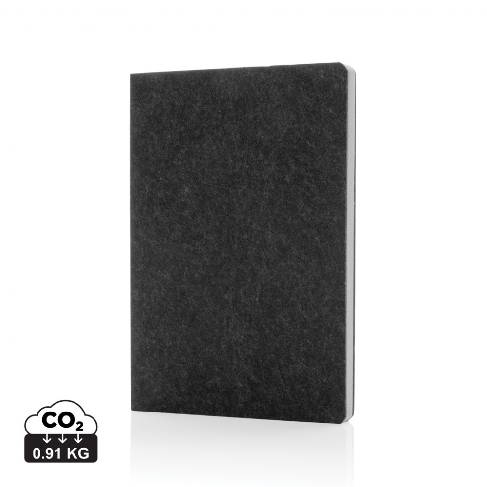 Logotrade promotional giveaway picture of: Phrase GRS certified recycled felt A5 notebook