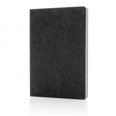Logo trade promotional giveaways image of: Phrase GRS certified recycled felt A5 notebook