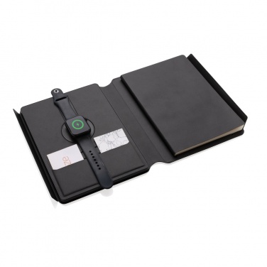 Logotrade advertising products photo of: Swiss Peak RCS rePU notebook with 2-in-1 wireless charger