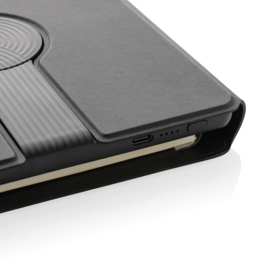 Logotrade promotional giveaway image of: Swiss Peak RCS rePU notebook with 2-in-1 wireless charger