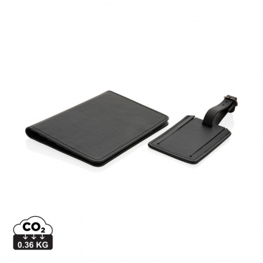 Logo trade promotional merchandise photo of: Swiss Peak GRS recycled PU travel gift set