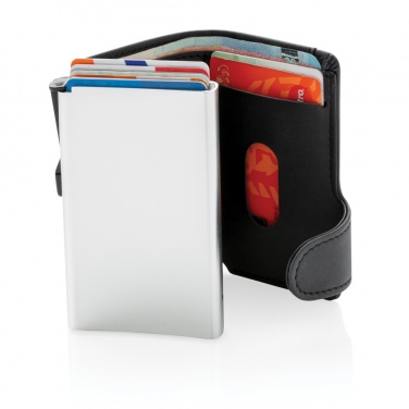 Logo trade business gifts image of: Standard aluminium RFID cardholder with PU wallet