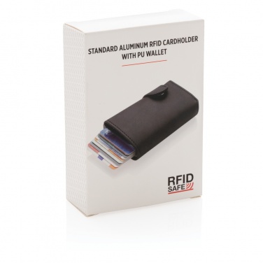 Logotrade promotional item picture of: Standard aluminium RFID cardholder with PU wallet