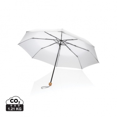 Logo trade promotional giveaways picture of: 20.5" Impact AWARE™ RPET 190T Pongee bamboo mini umbrella