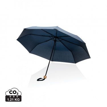 Logo trade promotional items picture of: 20.5" Impact AWARE™ RPET 190T Pongee bamboo mini umbrella