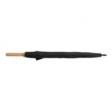 Logo trade corporate gifts picture of: 23" Impact AWARE™ RPET 190T auto open bamboo umbrella