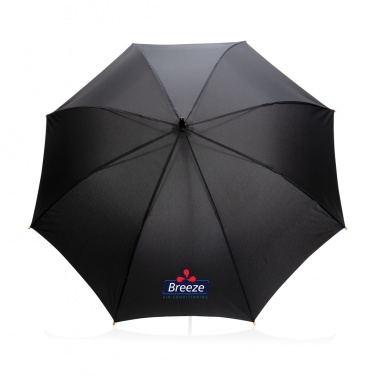 Logo trade corporate gifts image of: 23" Impact AWARE™ RPET 190T auto open bamboo umbrella