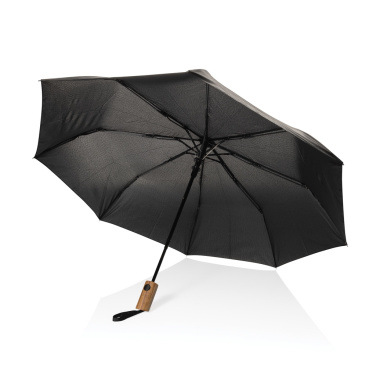 Logotrade corporate gifts photo of: Kaycey 21" AWARE™ RPET Acacia wood mini auto open umbrella