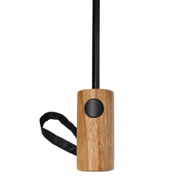 Logo trade promotional merchandise photo of: Kaycey 21" AWARE™ RPET Acacia wood mini auto open umbrella