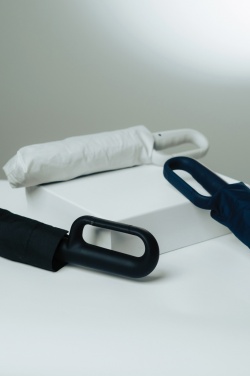 Logo trade corporate gifts image of: Yara 21" AWARE™ RPET solid colour umbrella with carabiner