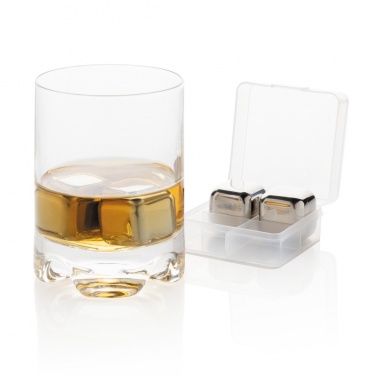 Logo trade corporate gifts image of: Re-usable stainless steel ice cubes 4pc