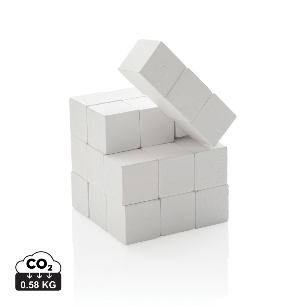Logo trade promotional gift photo of: Wooden brain game in canvas pouch
