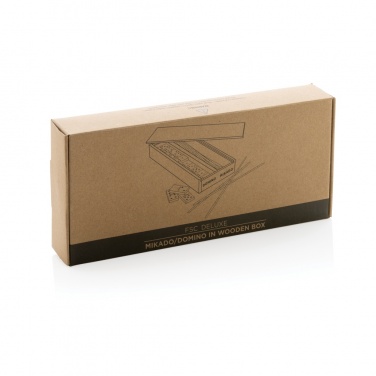 Logo trade promotional gifts image of: Deluxe mikado/domino in wooden box