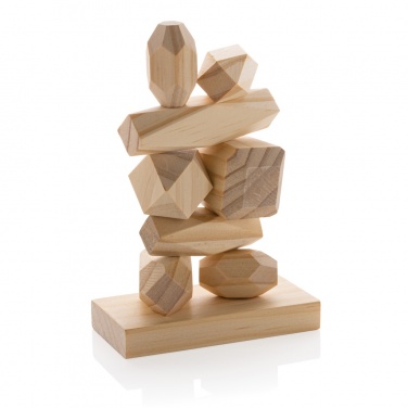 Logo trade advertising products image of: Ukiyo Crios wooden balancing rocks in pouch