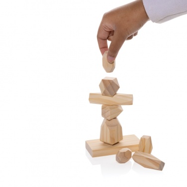 Logo trade corporate gift photo of: Ukiyo Crios wooden balancing rocks in pouch