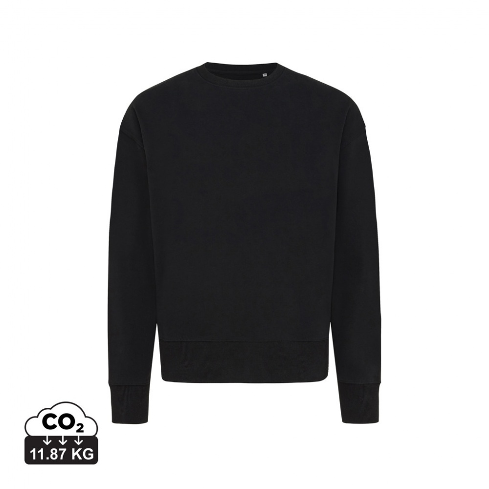 Logo trade corporate gifts picture of: Iqoniq Kruger relaxed recycled cotton crew neck
