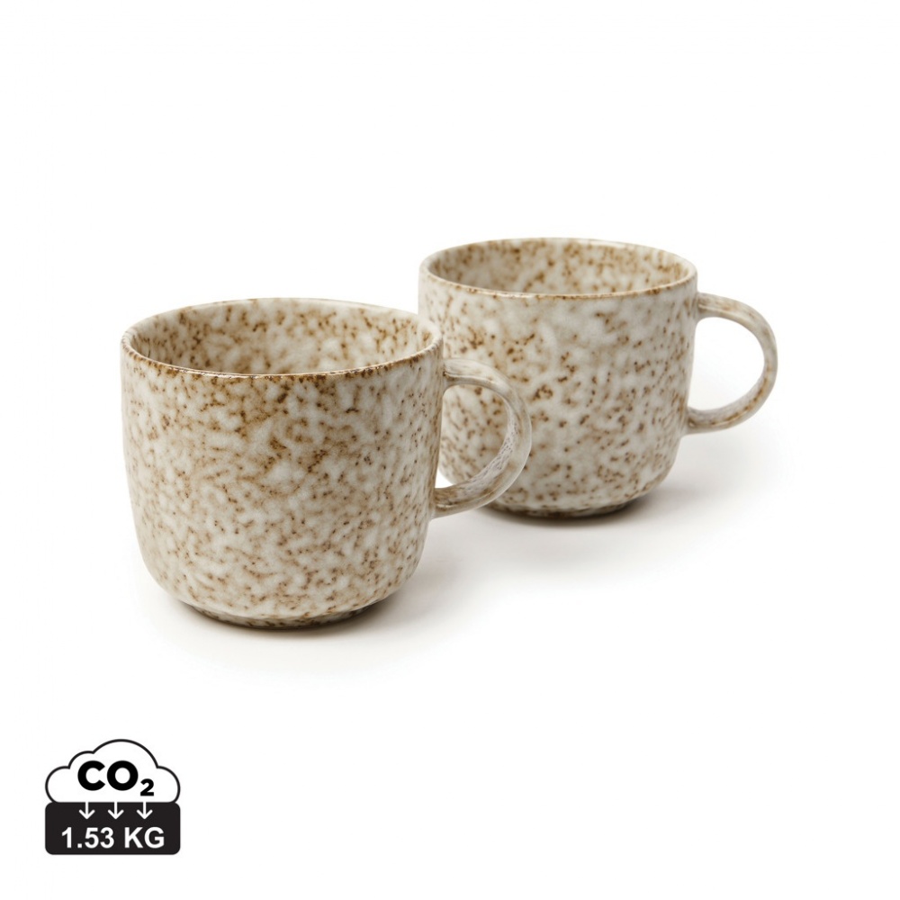Logo trade business gifts image of: VINGA Nuvem stoneware mug, 2 pcs set