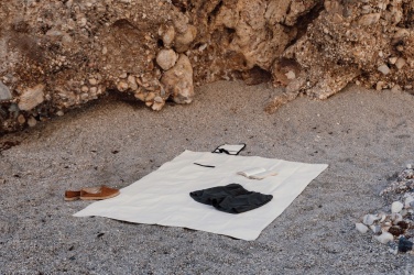 Logo trade business gifts image of: VINGA Volonne AWARE™ recycled canvas picnic blanket