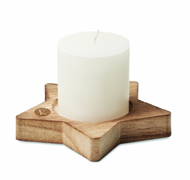 Logo trade promotional merchandise image of: Candle on star wooden base