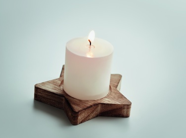 Logo trade promotional products picture of: Candle on star wooden base