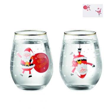 Logo trade business gifts image of: Set of 2 Christmas glasses