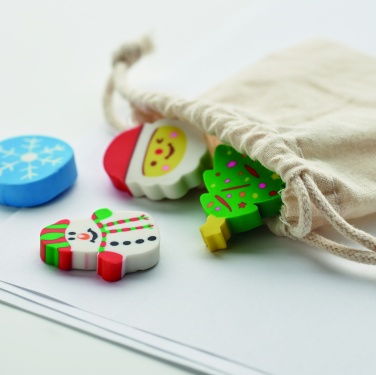 Logo trade promotional giveaways picture of: Set of 4 Christmas erasers