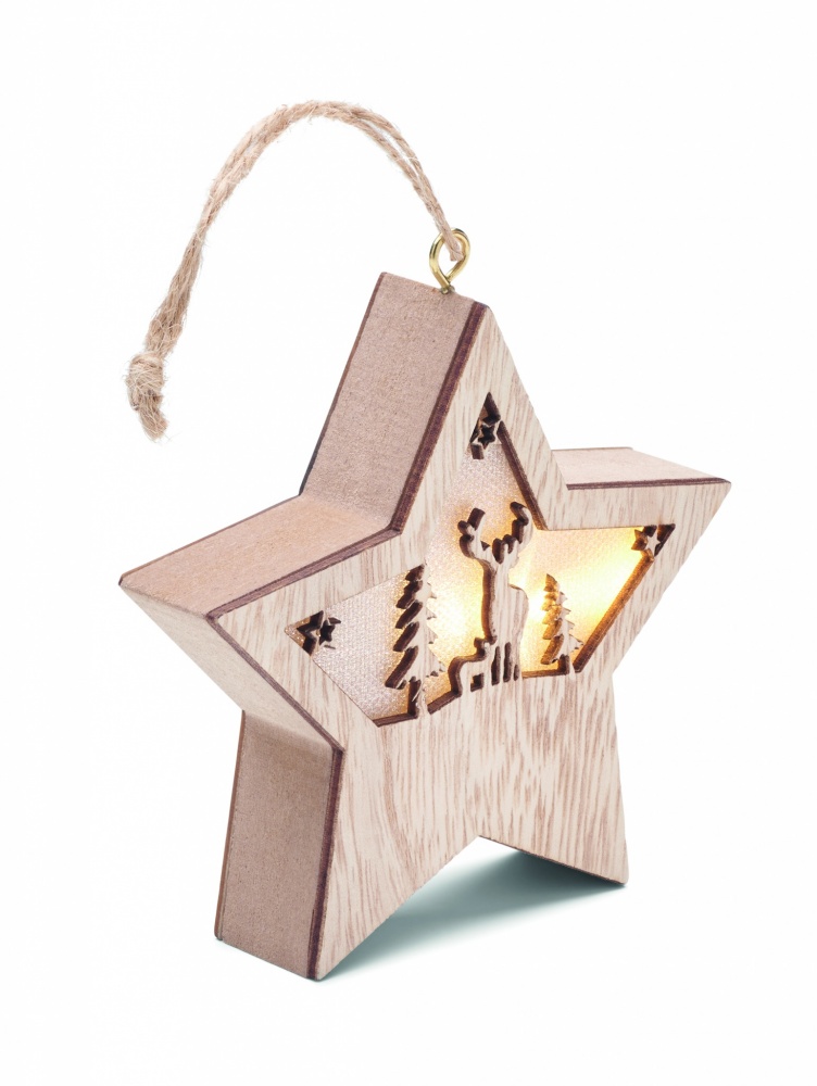 Logo trade promotional products picture of: MDF star with light