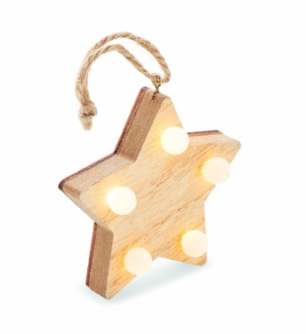 Logotrade promotional item image of: Wooden weed star with lights