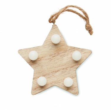 Logo trade promotional merchandise image of: Wooden weed star with lights