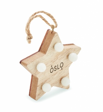 Logotrade promotional products photo of: Wooden weed star with lights