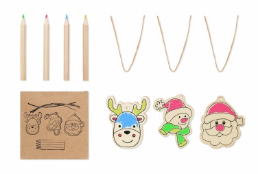 Logo trade promotional products image of: Drawing wooden ornaments set
