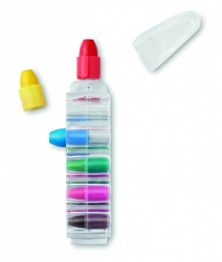 Logo trade corporate gifts image of: Set of 6 wax crayons