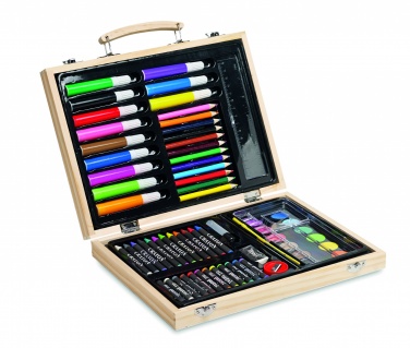 Logo trade promotional giveaways image of: Artist's set in wooden box