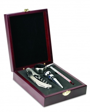 Logotrade promotional item image of: Classic wine set in wooden box