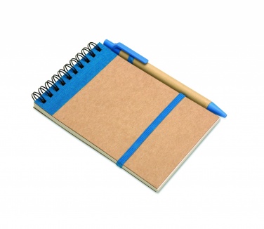 Logo trade promotional giveaways image of: A6 recycled notepad with pen