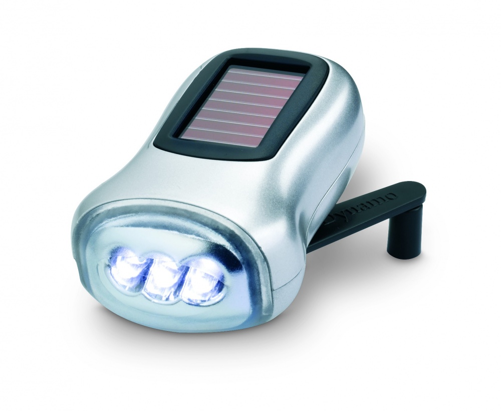 Logo trade promotional giveaway photo of: Dual powered dynamo torch