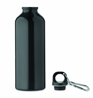 Logo trade promotional gifts picture of: 500 ml single-walled water bottle made of recycled aluminum with a carabiner