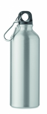 Logo trade advertising products image of: 500 ml single-walled water bottle made of recycled aluminum with a carabiner