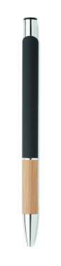 Logo trade promotional giveaways picture of: Ballpoint pen made of aluminum with a bamboo grip