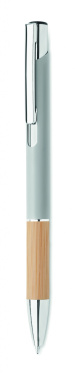 Logo trade promotional items picture of: Ballpoint pen made of aluminum with a bamboo grip