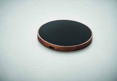 Logo trade corporate gifts image of: Wireless charger in acacia 15W