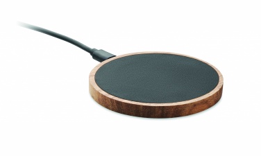 Logo trade promotional gift photo of: Wireless charger in acacia 15W