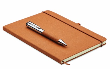 Logo trade business gift photo of: Recycled leather notebook set