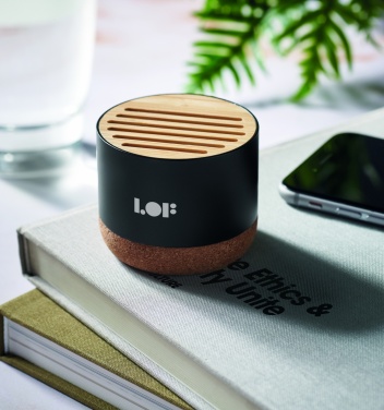 Logo trade promotional merchandise picture of: Cork and aluminium speaker