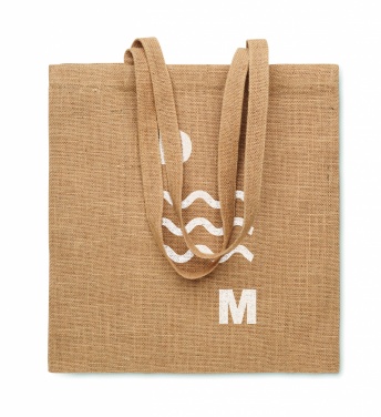 Logo trade promotional items image of: Jute long handled shopping bag