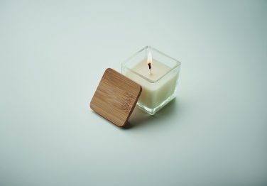 Logo trade advertising product photo of: Squared fragranced candle 50gr