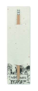 Logo trade promotional merchandise picture of: Natural pencil in seeded pouch