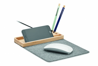 Logo trade corporate gifts picture of: Wireless charger in bamboo 15W